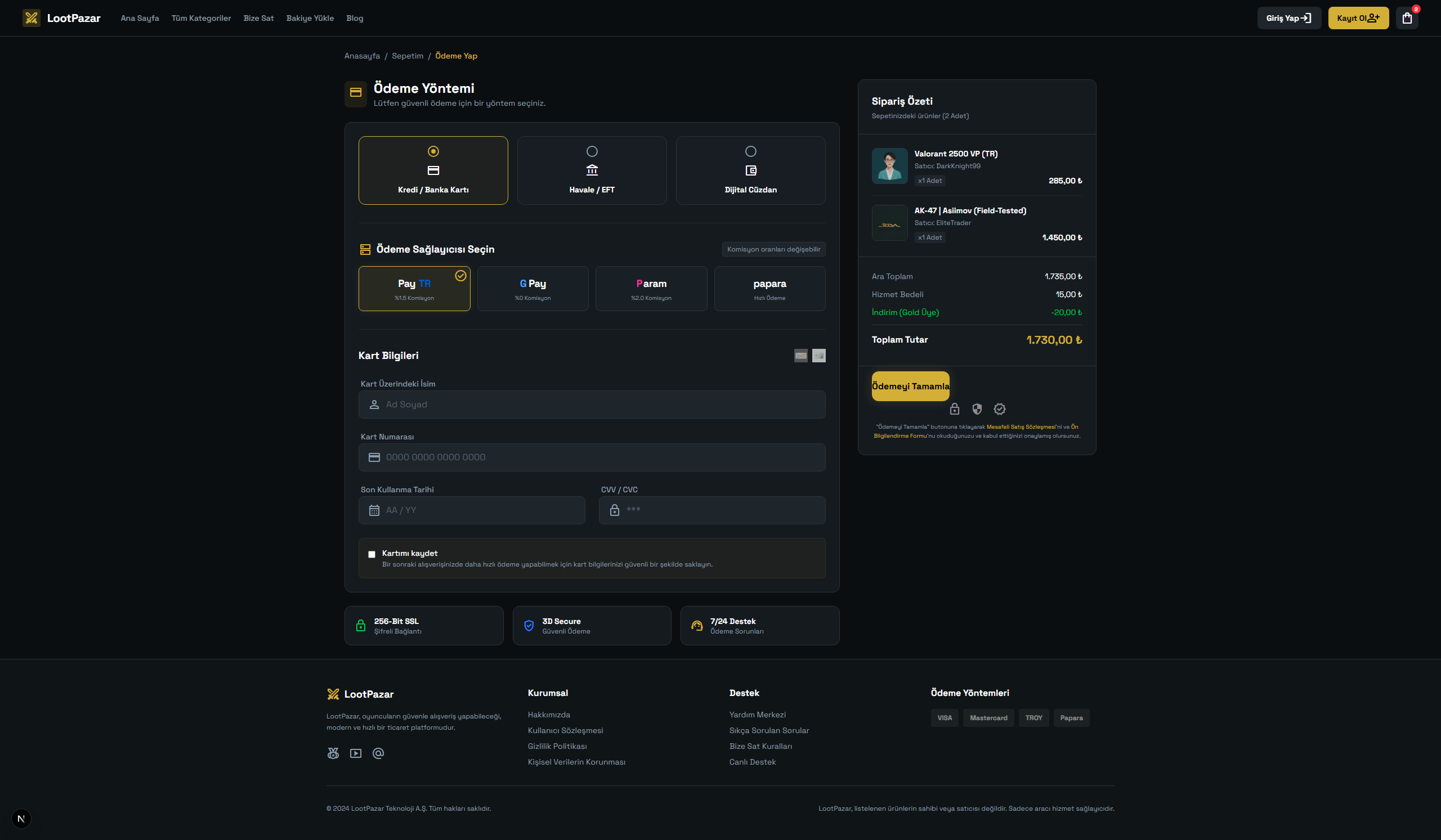 LootPazar | GoldBar & Oyun İçi Para Satış Altyapısı küçük görsel 12