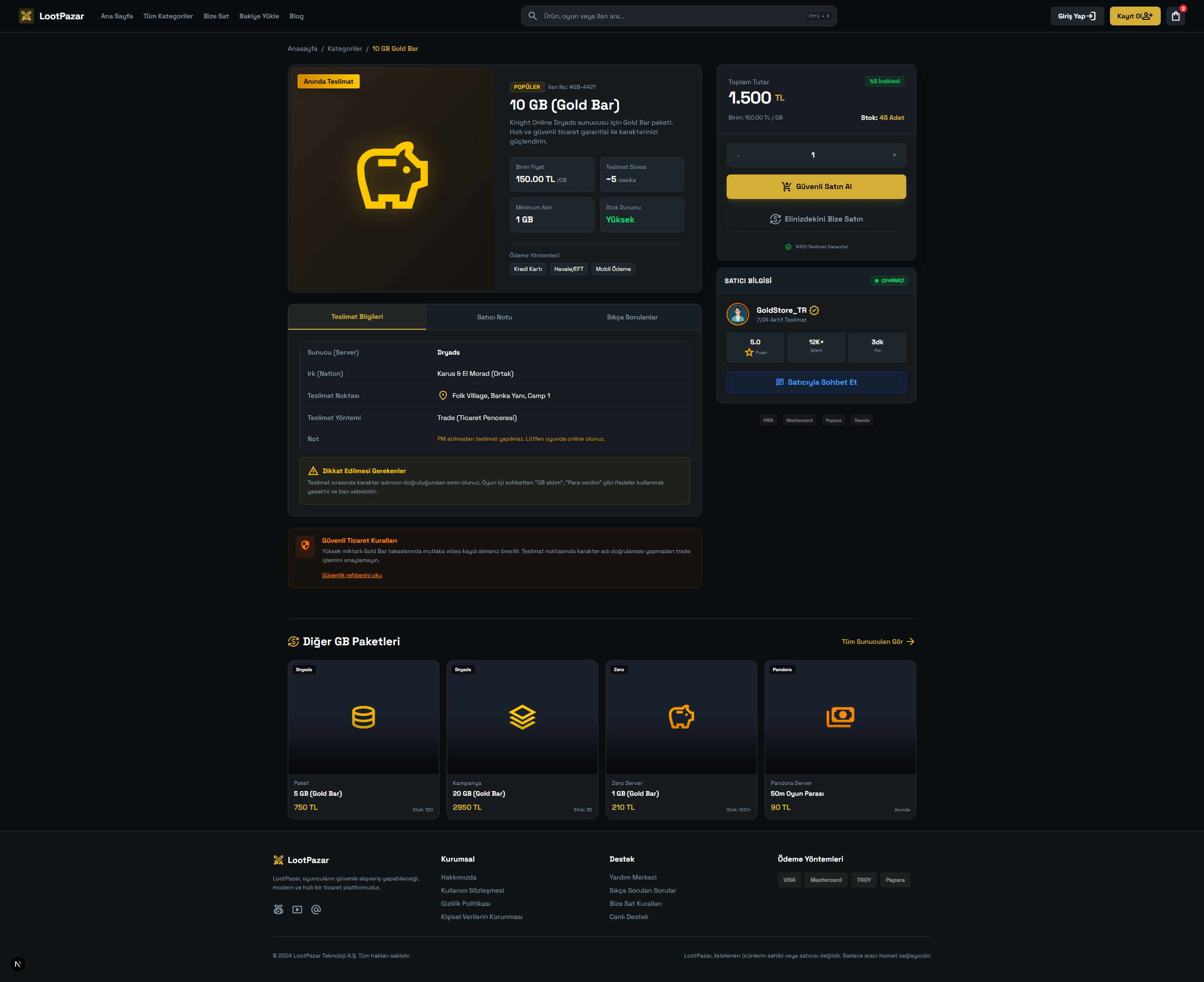 LootPazar | GoldBar & Oyun İçi Para Satış Altyapısı küçük görsel 13